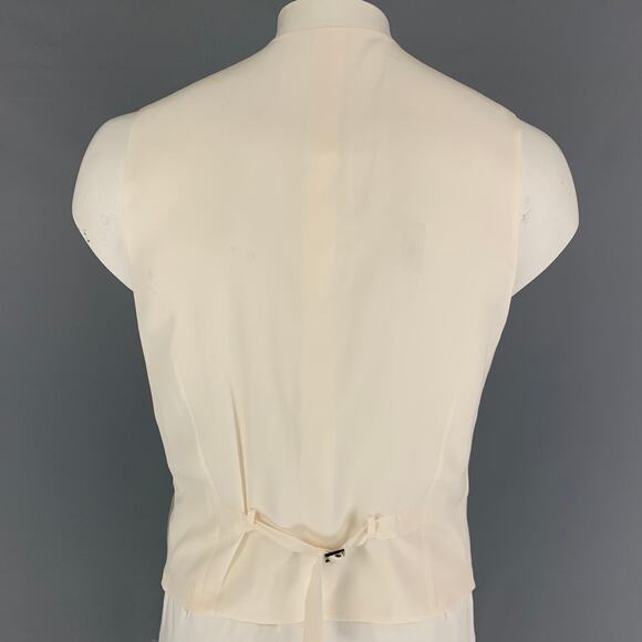 DOLCE & GABBANA Size 42 Silver Beige Wool Silk Vest - Picture 3 of 6